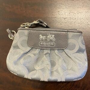 Silver/blue coach wristlet